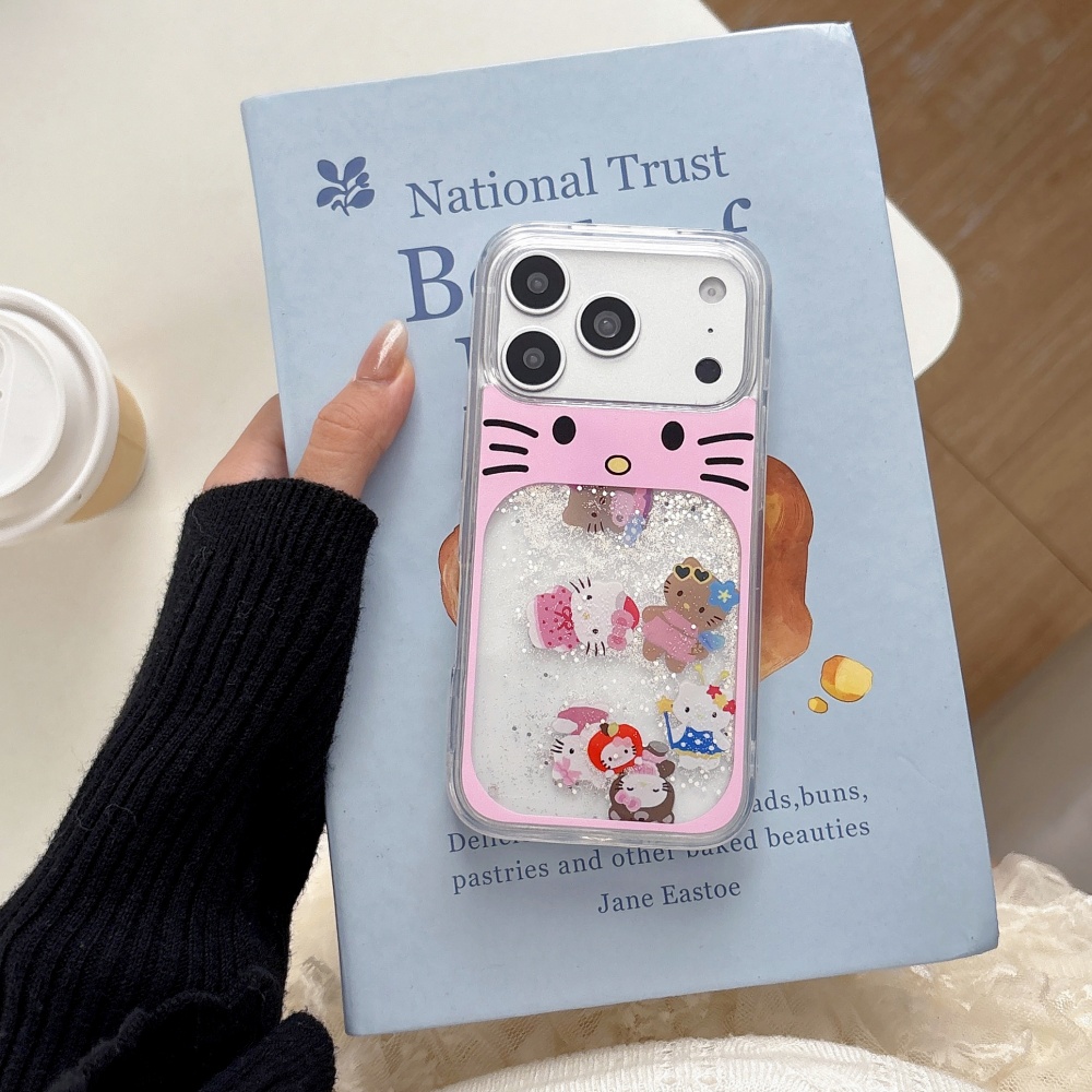 Phone Cases Hello Kitty - Cover Protettiva Scorrevole Rosa Glitterata Hello