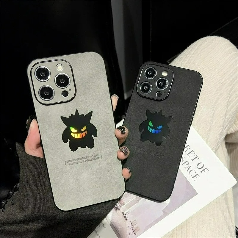 Phone Cases Anime - Cartoon Anime Gengar Pelle Texture Laser