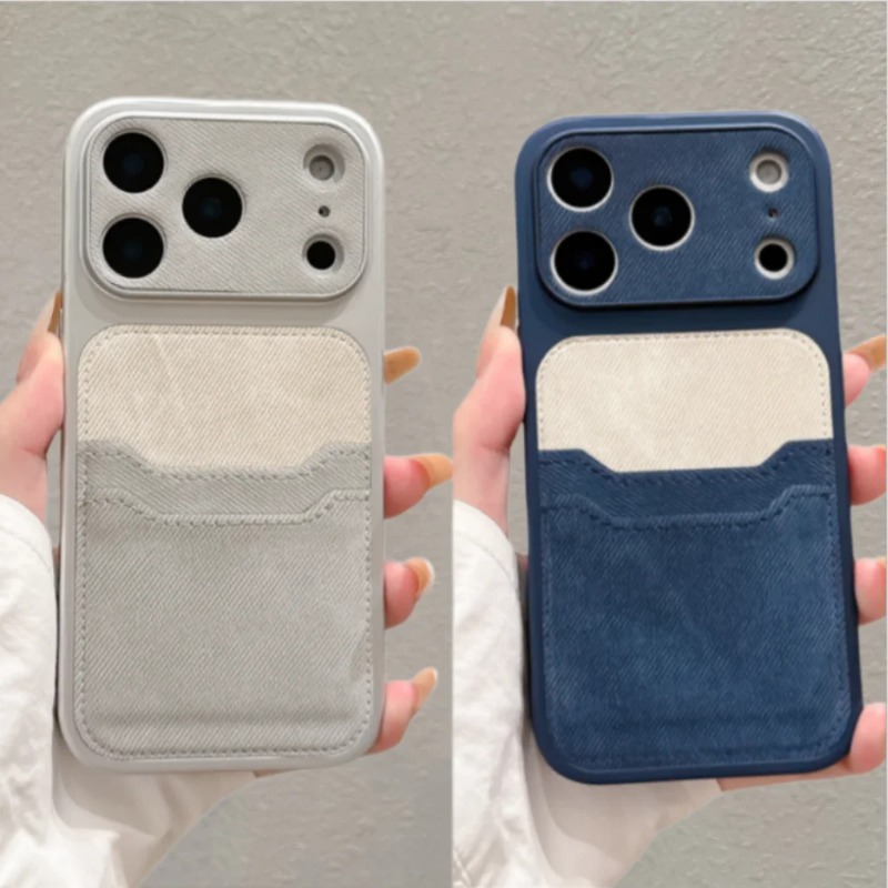 Phone Cases With Wallet - Custodia per telefono in tessuto jeans