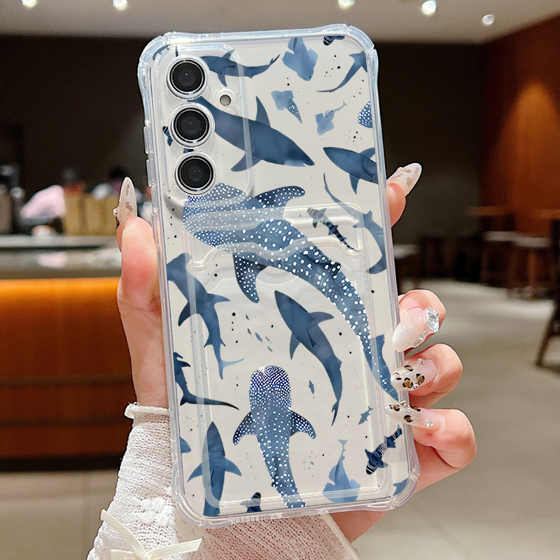 Phone Cases With Wallet - Custodia per telefono Ocean Shark Whale