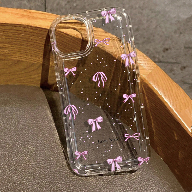 Phone Cases Dior - Custodia trasparente con stampa fiocco colorato