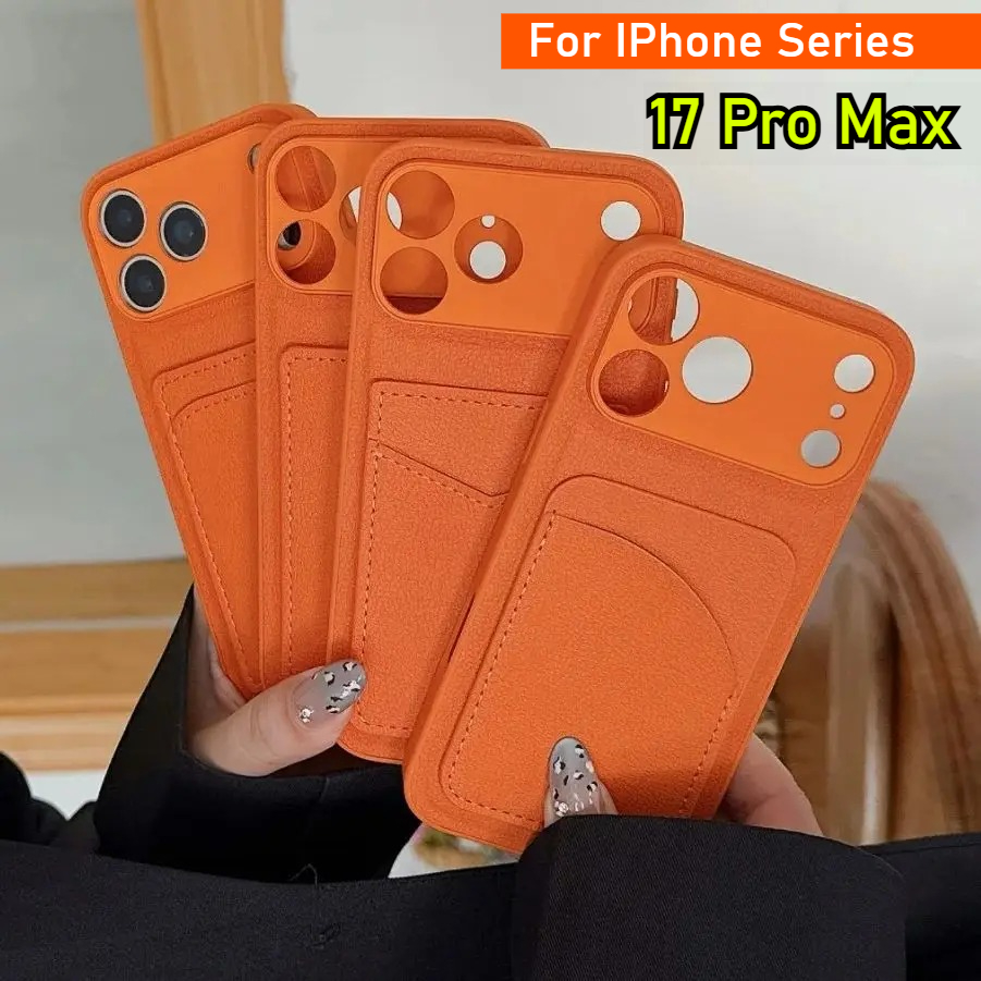 Phone Cases With Wallet - Custodia a Portafoglio in Pelle Arancione