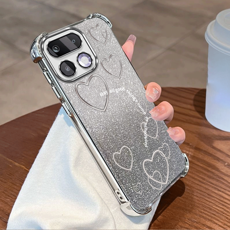 Glitter Shockproof Case - Cover protettiva con placcatura glitterata per
